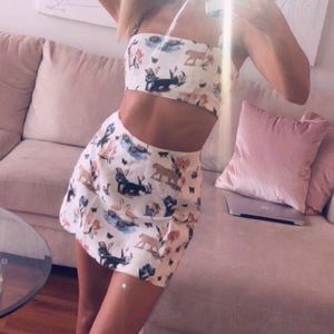 Reformation white linen jungle set